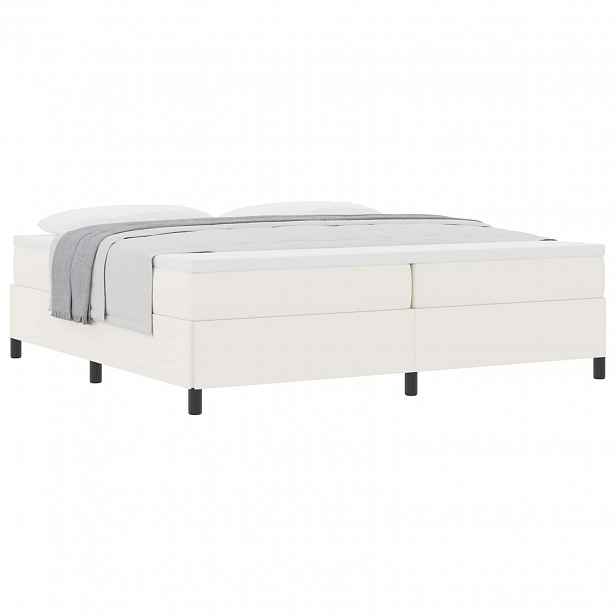 vidaXL Postel s boxspringem Krémová 200 x 200 cm Žebrovaná látka