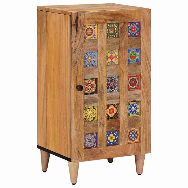 vidaXL Servírovací skříň s úložištěm Přírodní 40 x 33 x 75 cm