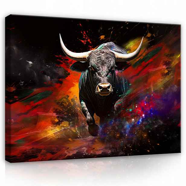 Wallarena OBRAZY NA PLÁTNĚ Abstraktní býk 60x40