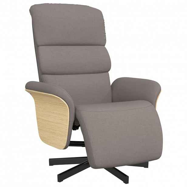 vidaXL Polohovací křeslo s podnožkou taupe textil