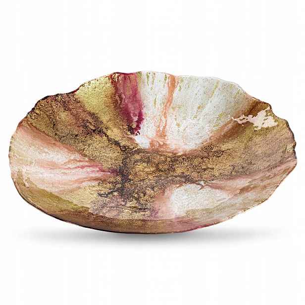 Dekorativní skleněná mísa Mabel oranžová Ø 43 × 7 cm