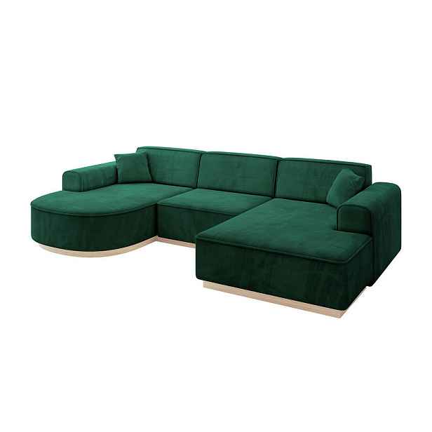 ALTDECOR SEDACÍ SOUPRAVA ve tvaru U ARRIO-U1 303x171x83 Zelená Velur