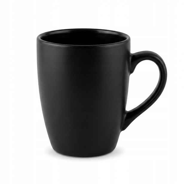 Keramické hrnky na kávu a čaj, černé, 340 ml, sada 6 ks, Black
