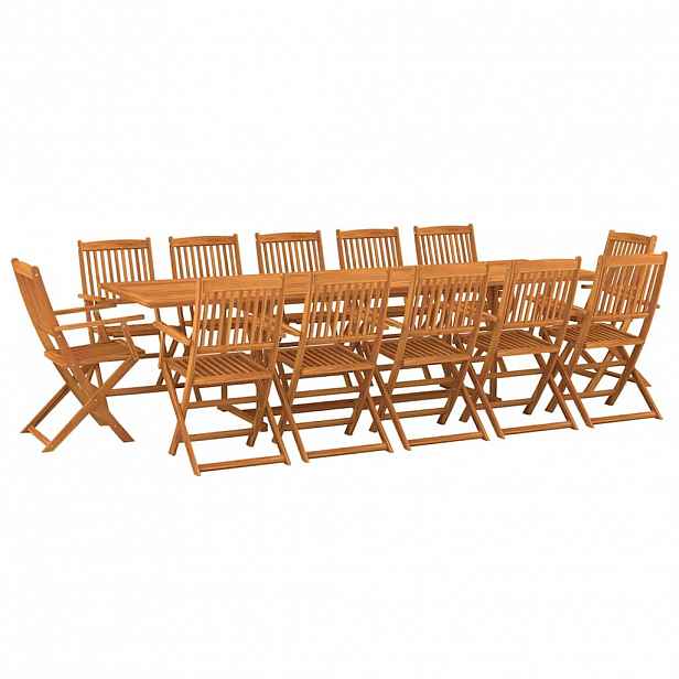 vidaXL 13dílný zahradní jídelní set 280x90x75cm masivní akáciové dřevo