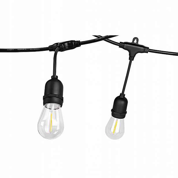 Led světelná zahradní girlanda 20 m 20x E27 2700K 230V IP44 Masterled