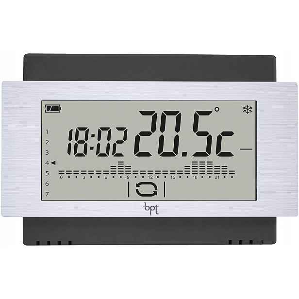 Nástěnný termostat s dotykovým displejem, 230 V, černý
