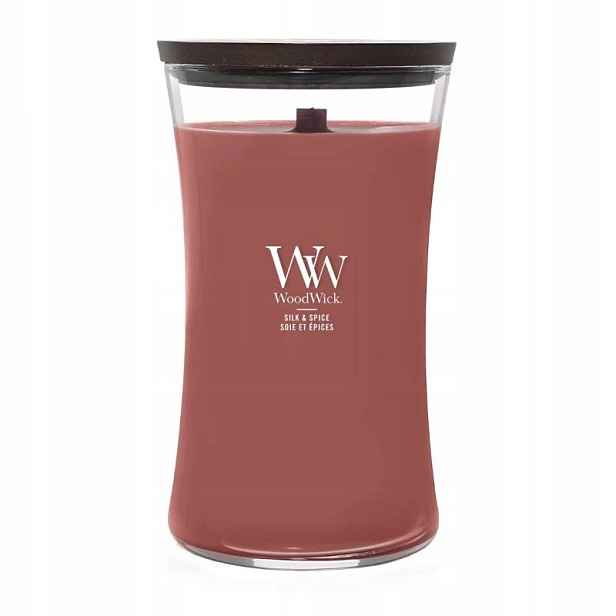 Velká svíčka Silk & Spice WoodWick