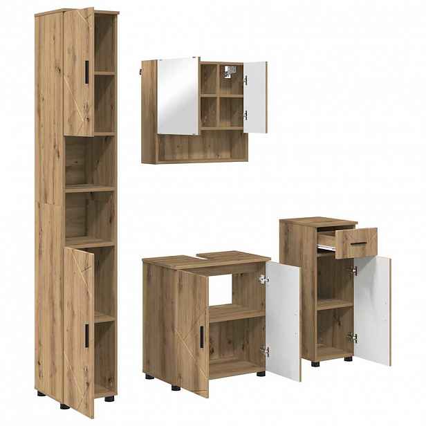 vidaXL Sada koupelnového nábytku 4 ks Artisanový dub 61 x 35 x 64 cm