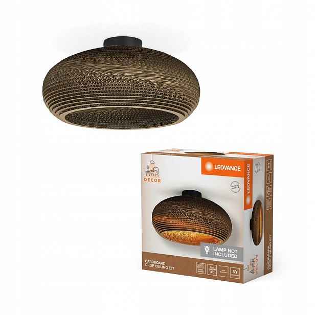 Stropní Svítidlo Dekorativní na omítku E27 Karton Hnědá Decor Ledvance