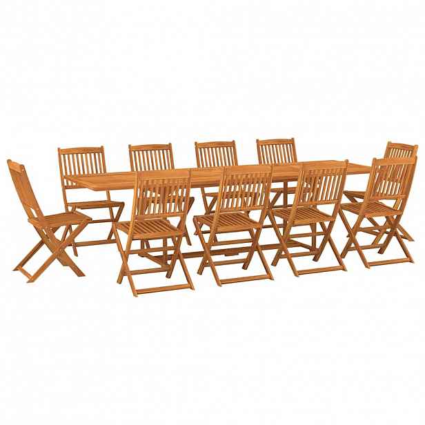 vidaXL 11dílný zahradní jídelní set 280x90x75cm masivní akáciové dřevo