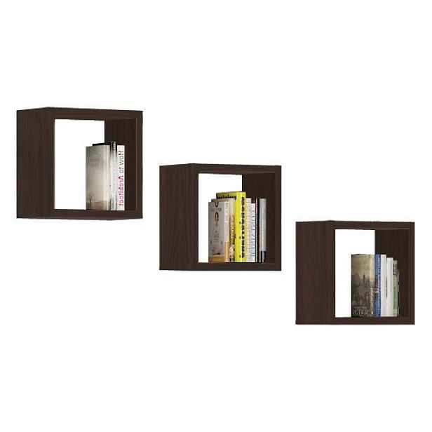 Ak furniture Sada polic Kika 25x25 cm wenge