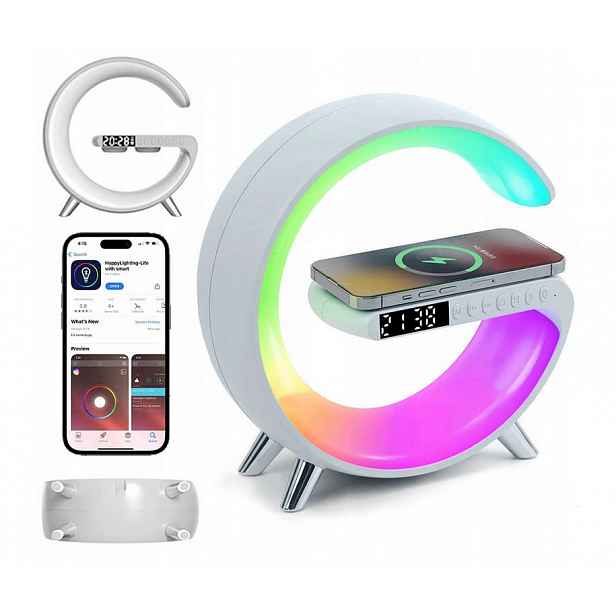 Inteligentní Rgb Led Lampa S Nabíječkou Qi A Reproduktorem