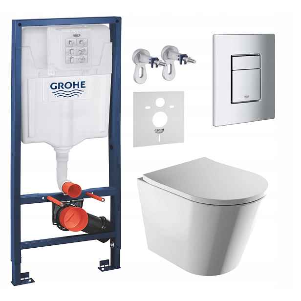 Podomítkový Wc set Grohe s mísou Tampa a tlačítkem Chrom Mat Fresh