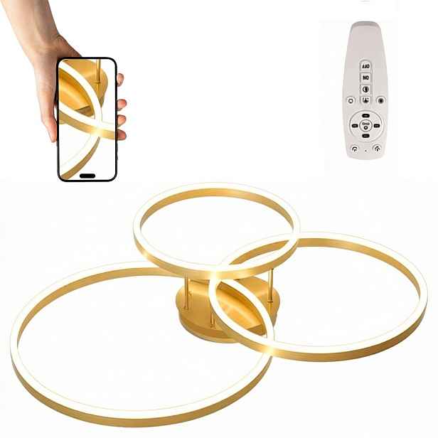 stropní svítidlo Led Ring Zlatá Možnost Stmívání 82 CM S Dálkovým Ovládáním 120 W