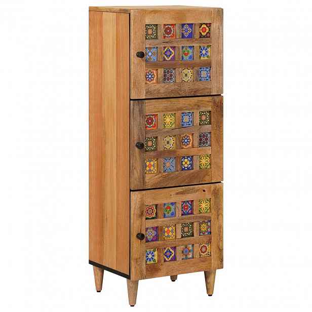vidaXL Vysoký bufet Přírodní 40 x 33 x 110 cm Masivní mangové dřevo