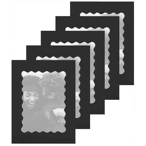 Set 5ks pasparta černý pro rám 40x50 okno foto 30x40 vlnité