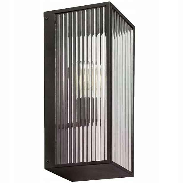 Venkovní nástěnné svítidlo na zahradu, černý loft, skleněné, ozdobné Abruzzo