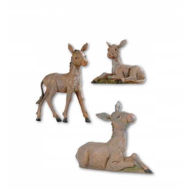 Figurky do Betléma od firmy Fontanini – 3 Osli, pro figurky o výšce 12 cm