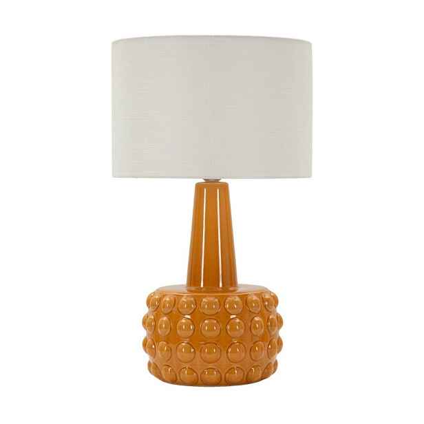 Keramická stolní lampa v hořčicové barvě/bílá s textilním stínidlem (výška 51,5 cm) Gress – Mauro Ferretti