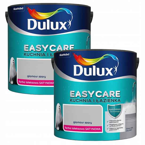 Set Dulux Easycare 2x2,5L Kuchyně A Koupelna Glamour Šedý Saténový 5L