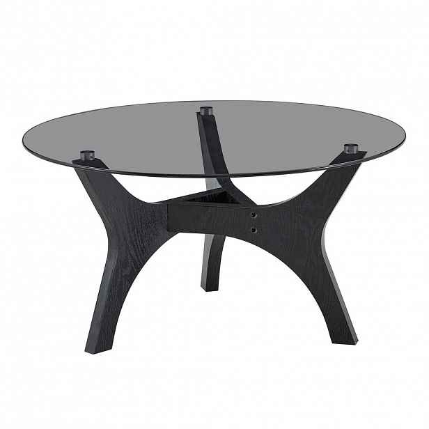 STILVORA KONFERENČNÍ STŮL černý kulatý, odolný proti teplu a poškrábání, 80×80×42,2 cm, do obývacího pokoje, kanceláře a lounge