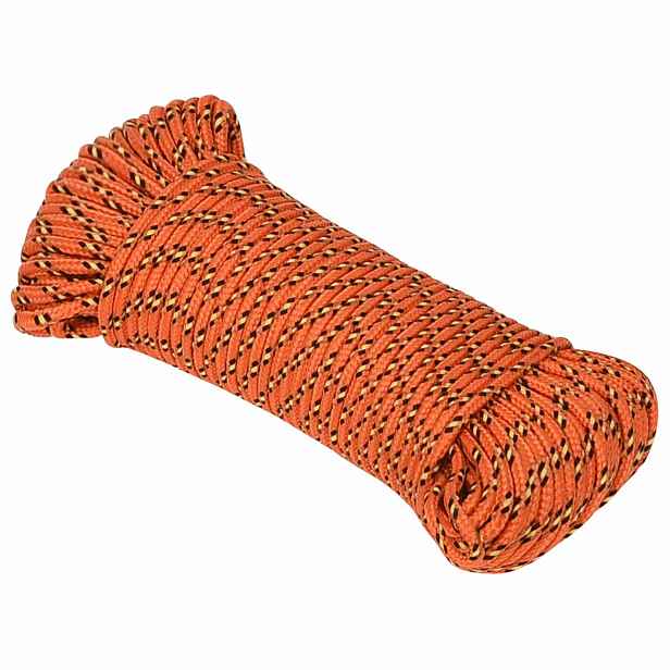 vidaXL Víceúčelové užitkové lano 5 mm 50 m Oranžová PP