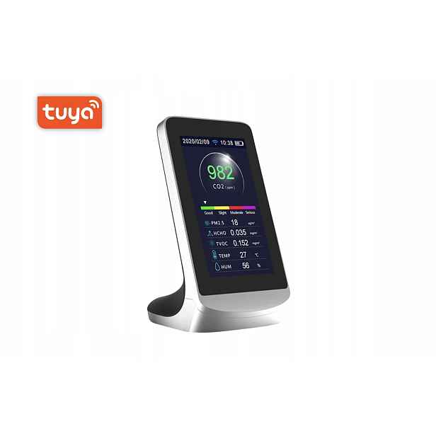 Bot Chytrý monitor kvality vzduchu AQ1 WiFi Tuya CO2, Tvoc, Hcho, PM2.5