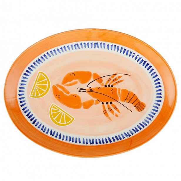 Butlers CORAL COAST Servírovací talíř 34 cm - oranžová/modrá