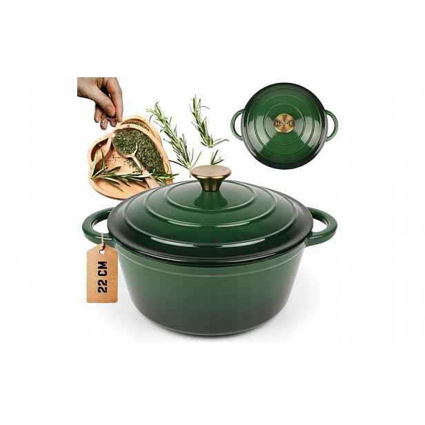 Hrnec 22 cm lahvově zelená barva DQ22