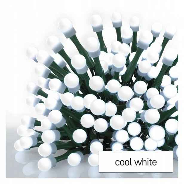 Led vánoční cherry řetěz – kuličky, 20 m, venkovní i vnitřní,studená bílá…