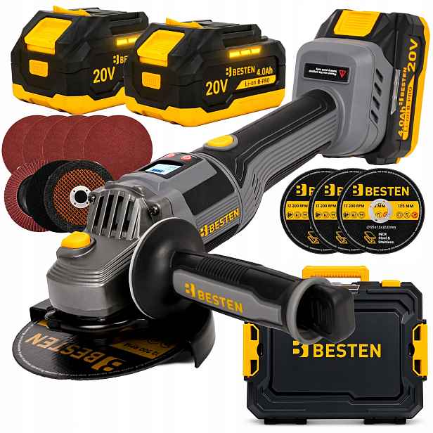 Úhlová Bruska Aku 2 Aku 4AH 125 mm Diax Bruska Besten B-pro