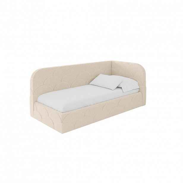 ALTDECOR JEDNOLŮŽKOVÁ POSTEL pro mládež s úložným prostorem, vlevo - ELRY 80x200 tmavě béžová