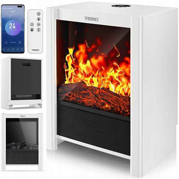 Elektrický Krb Tresko 2000W Led Wifi Časovač Pilot Smart Home/ dw122