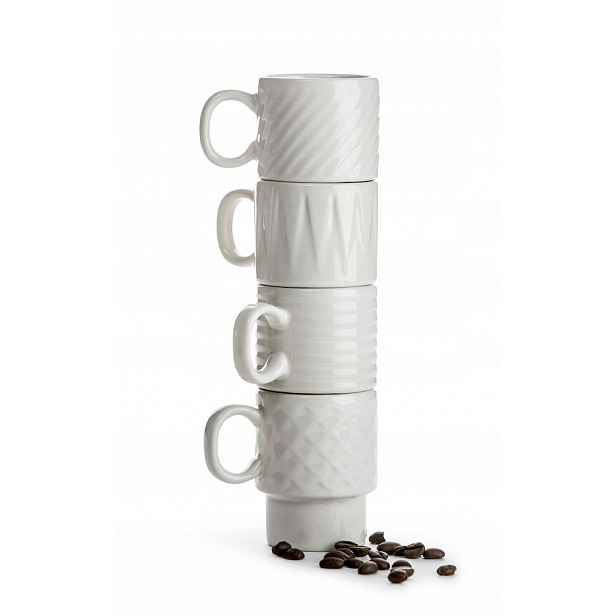 Keramické šálky 100 ml na espresso vintage retro bílé Sagaform