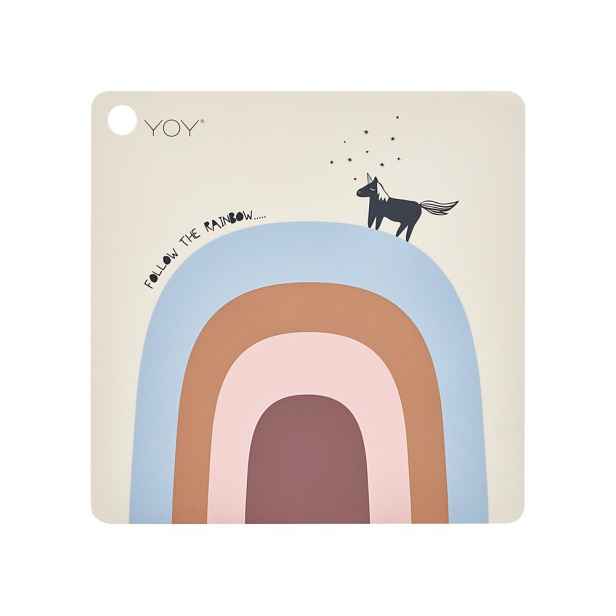 Silikonové dětské prostírání 38x38 cm Follow The Rainbow – OYOY Mini