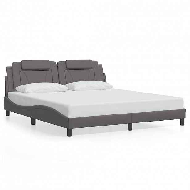 vidaXL Rám postele Viana bez matrace šedý 180x200 cm umělá kůže