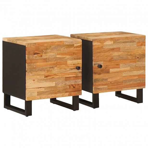 vidaXL Noční skříňka 2 ks Hnědá 40 x 33 x 46 cm Masivní mangové dřevo