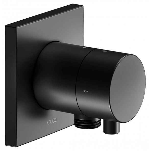 Keuco IXMO - Ventil pod omítku pro 2 spotřebiče, s připojením sprchy, matná černá 59557371102