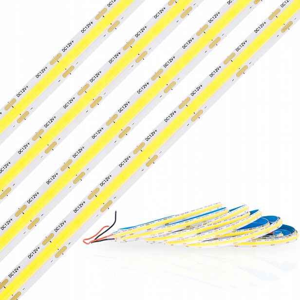 Led pásek Neon Cob silný 12V 250W 9600LED 6500K Studený 8mm 25m Lumiled