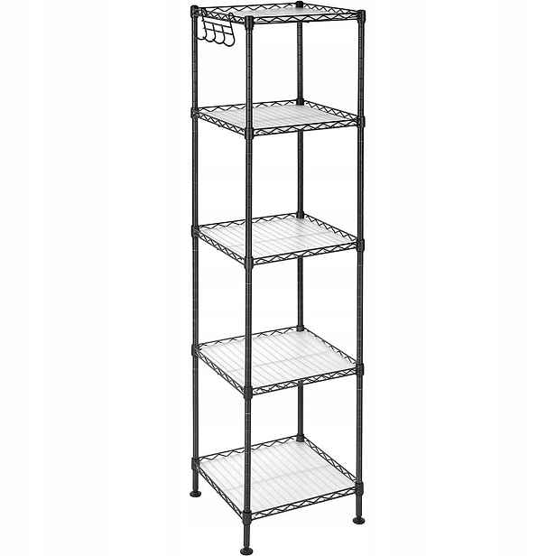 Moderní regál do koupelny, černý, 123,5 cm