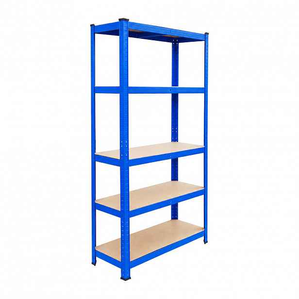 Relaxdays REGÁL Modrý těžkotonážní 5 polic ocel 180 cm