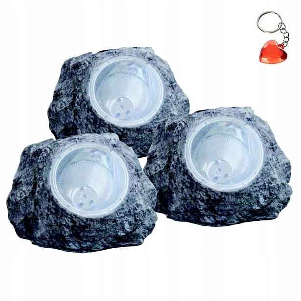 Sada x3ks solárních Led lamp 2x0,06W Kámen Solar 3302-3 Globo