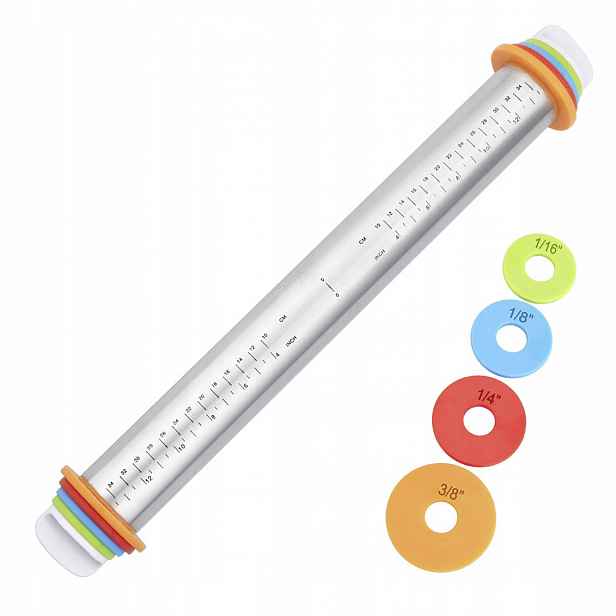 Váleček Na Těsto Nerezová Ocel, Regulace Tloušťky 43 CM, 4.5-6.5 CM
