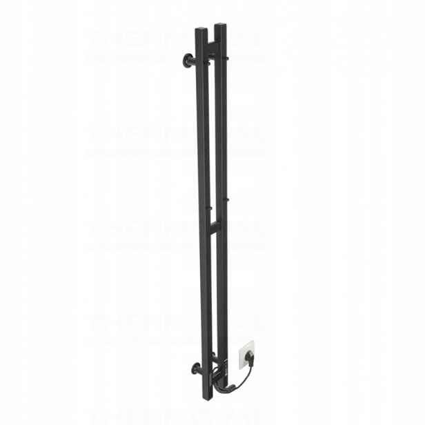 Elektrický koupelnový radiátor Thermoval 80 W 1209 x 105 mm černý