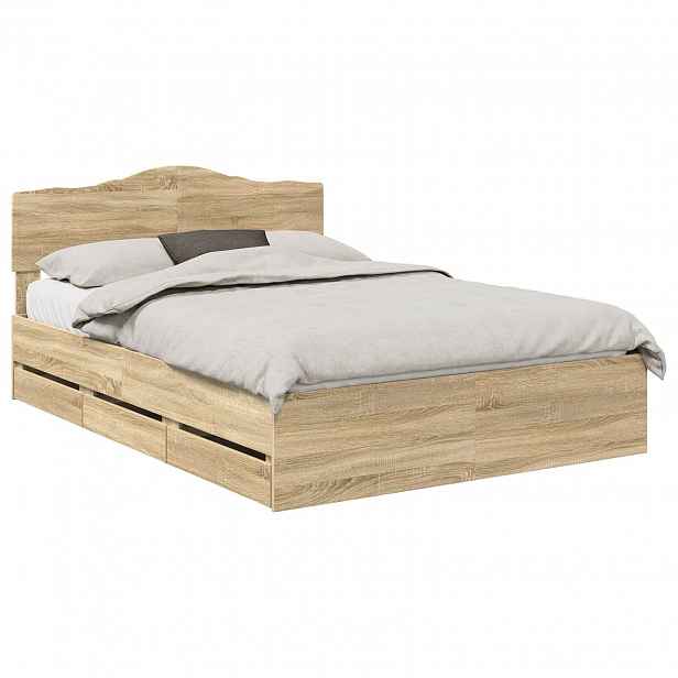 vidaXL Rám postele s čelo Sonoma dub 150 x 200 cm Inženýrské dřevo