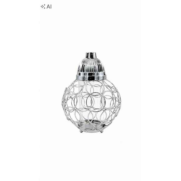 Led lampa na hrob na hřbitov LM20 Kovová Glamour styl Stříbrná 32 cm