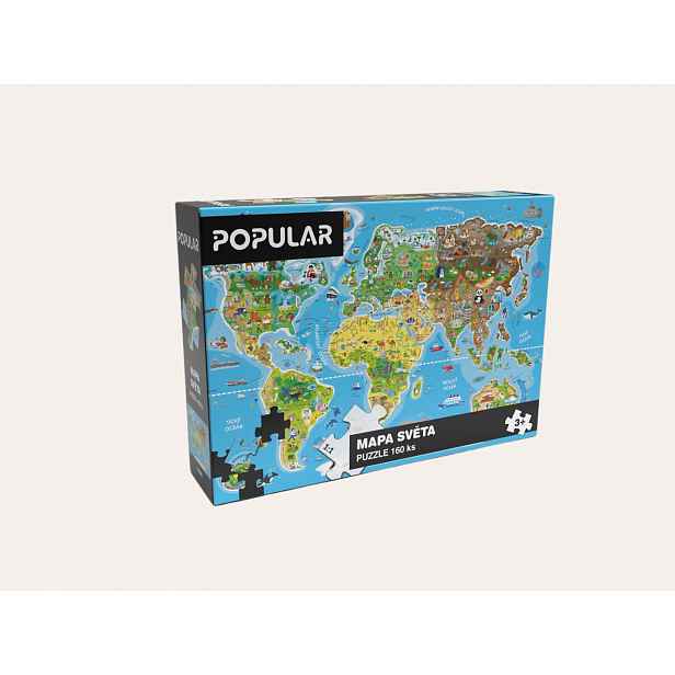 Popular Puzzle - Mapa světa, 160 ks – CZ