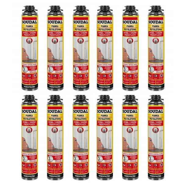 Soudal Montážní pistolová polyuretanová pěna 750 ml 121105 karton