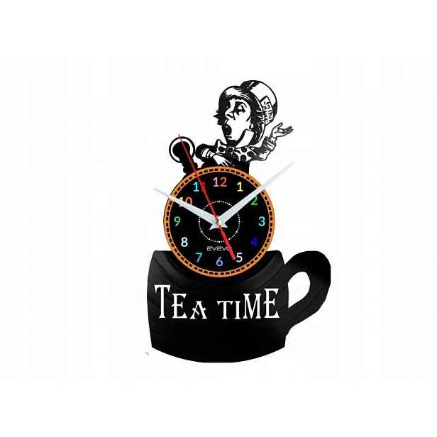 Tea Time Dárek Originální dekorace do domu Hodiny z vinylové desky