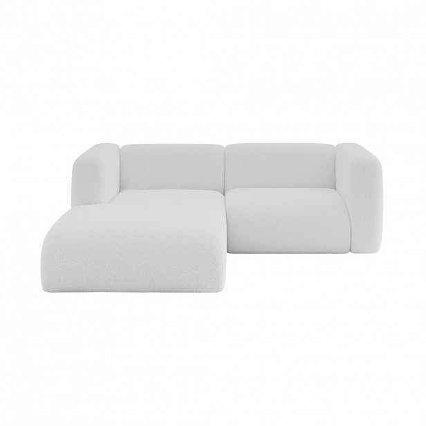 ALTDECOR ROHOVÁ SEDAČKA S LEVOU OTOMANOU MIRA-L1 227x179x89 Bílá Bouclé